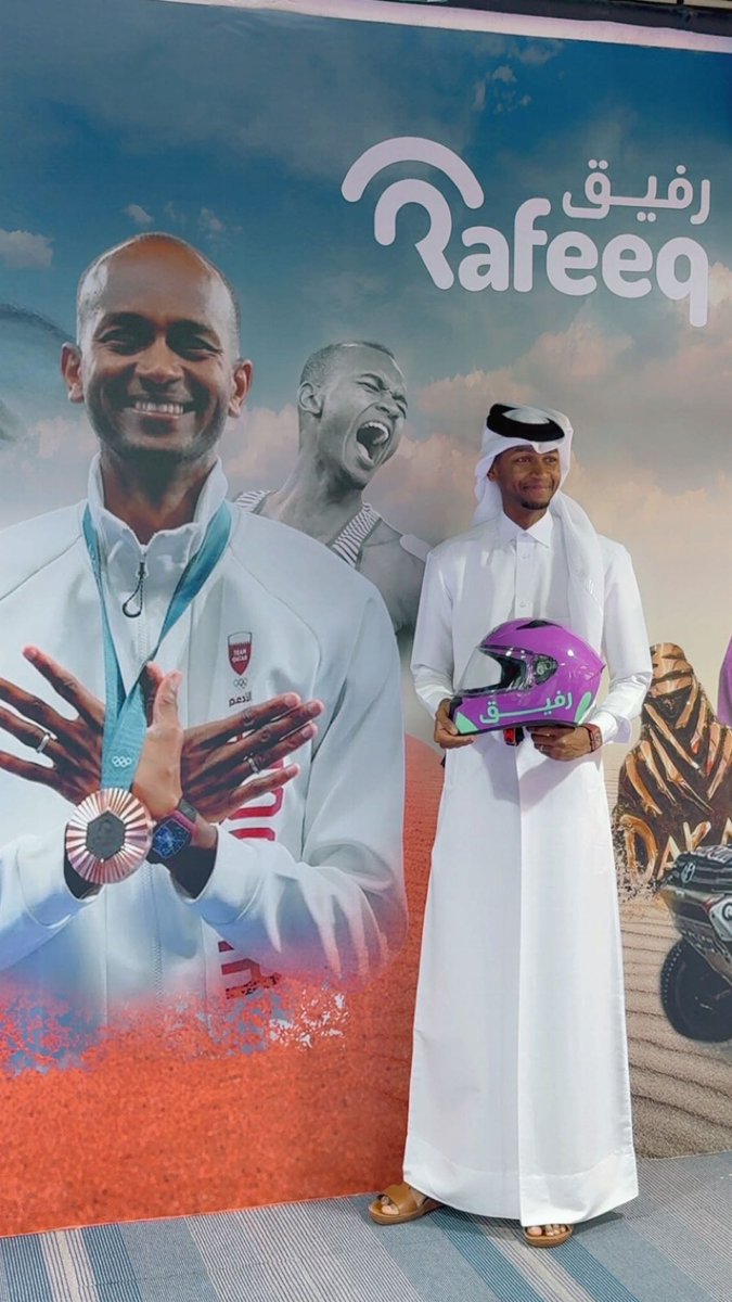 الذهبي <a href="/mutazbarshim/">معتز برشم ♕Barshim</a> سفيراً لأفضل تطبيق توصيل قطري .. رفيق 💜