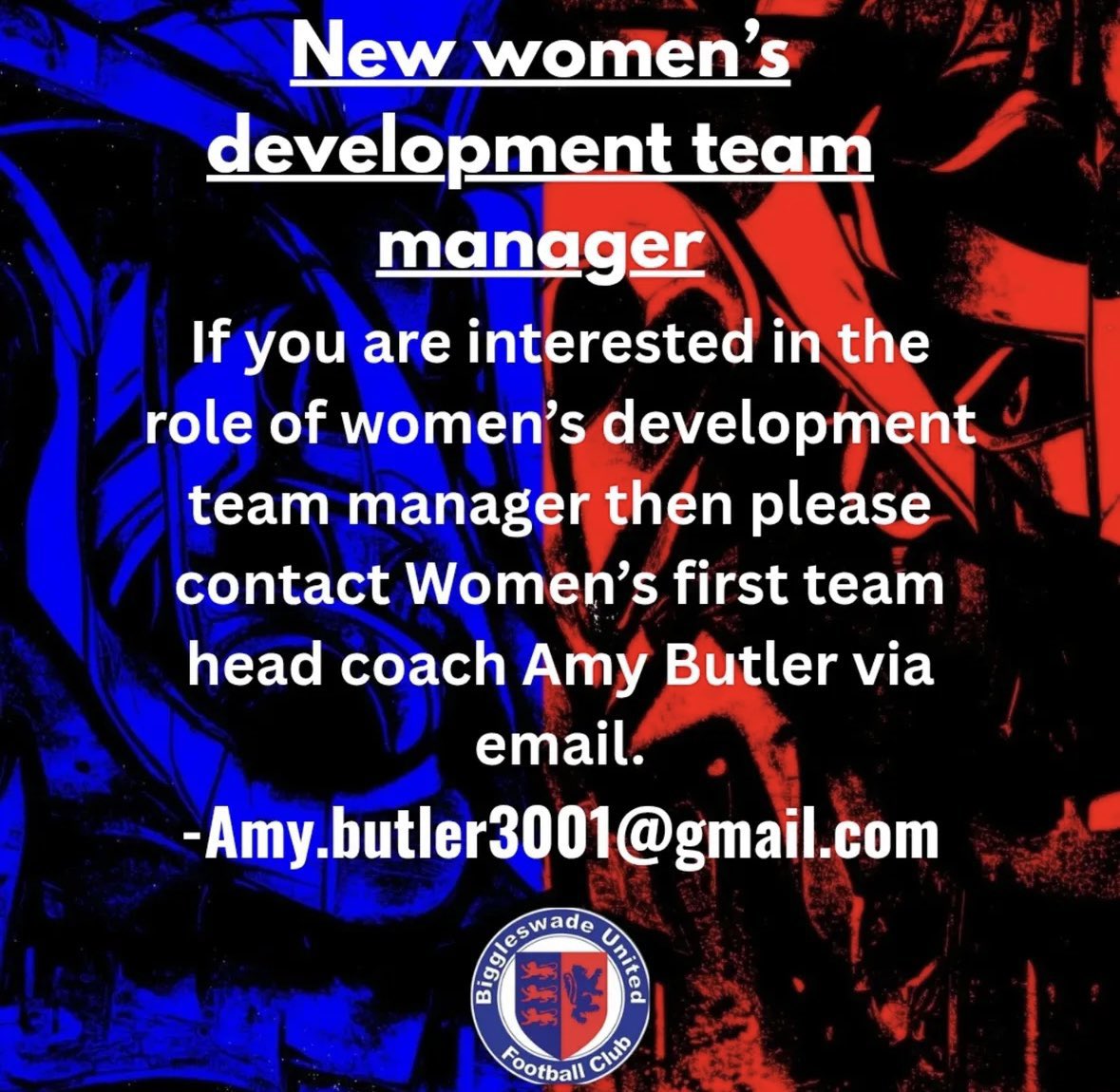 𝔾 𝕣 𝕒 𝕔 𝕖 ✨ (@xgraciie) on Twitter photo Looking for a development womens manager
Please RT ⚽️<a href="/WomenBUFC/">Biggleswade United Women's Senior Teams</a> <a href="/Biggleswadeutd/">Biggleswade United</a> ⚽️ Looking for a development womens manager
Please RT ⚽️<a href="/WomenBUFC/">Biggleswade United Women's Senior Teams</a> <a href="/Biggleswadeutd/">Biggleswade United</a> ⚽️