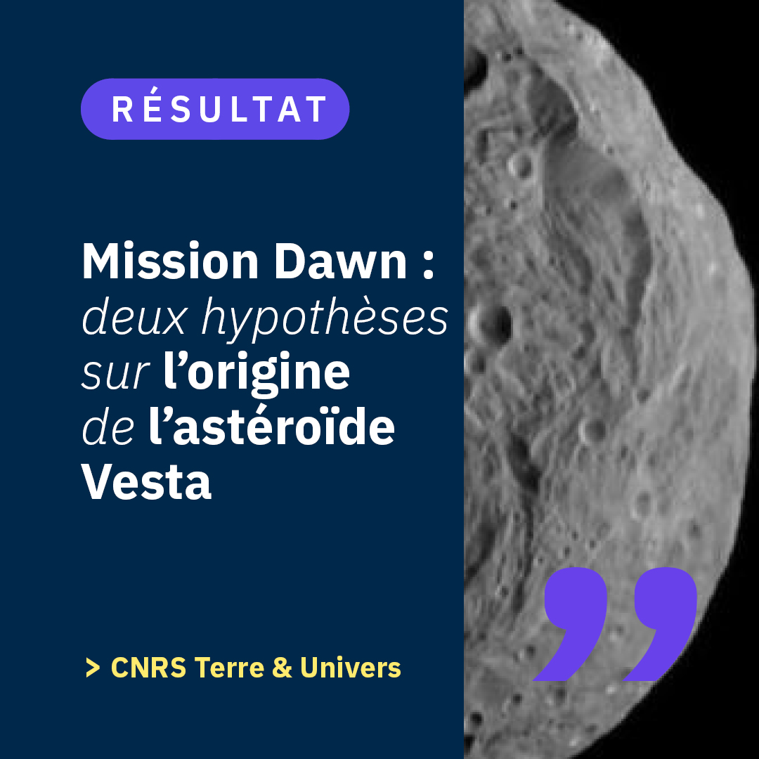 CNRS_INSU's tweet image. #RésultatScientifique
🛰️Mission Dawn : Vesta livre ses secrets
📄Deux hypothèses émergent sur l’origine de l’astéroïde Vesta, grâce aux données de la mission Dawn.
🔗insu.cnrs.fr/fr/cnrsinfo/mi…