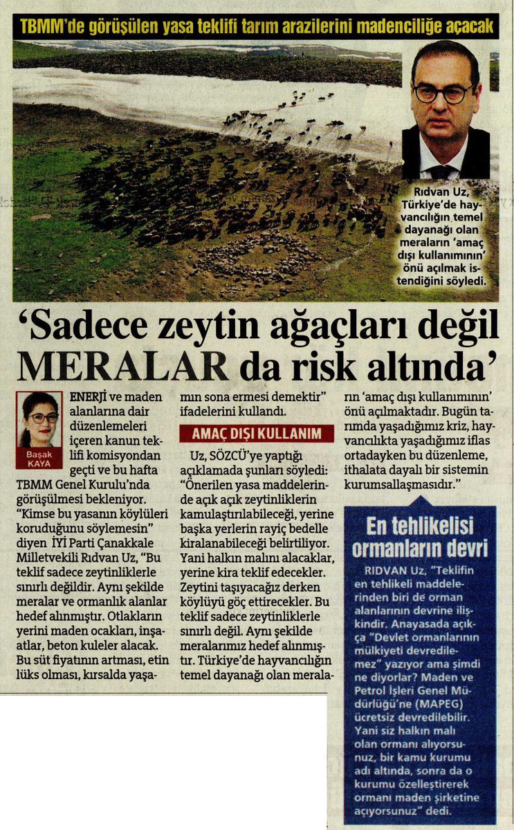 Bugün saat 11.00’de TBMM TV’de, kamuoyunu yakından ilgilendiren, Zeytinliklerimizi, meralarımızı, ormanlarımızı ve milletimizin ortak geleceğini ilgilendiren kanun teklifine ilişkin görüşlerimizi paylaşacağım.

Tüm vatandaşlarımızı açıklamalarımızı takip etmeye davet ediyorum.