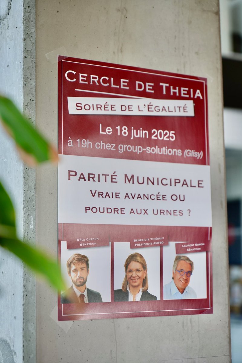 Parité municipale : Vraie avancée démocratique… ou simple poudre aux urnes ? Sur invitation de l'association "Cercle de Theia", présidée par Marie-Thérèse Bouttemy, Matthieu Beauvarlet - mon collaborateur parlementaire m’a représenté à la soirée de l’égalité.