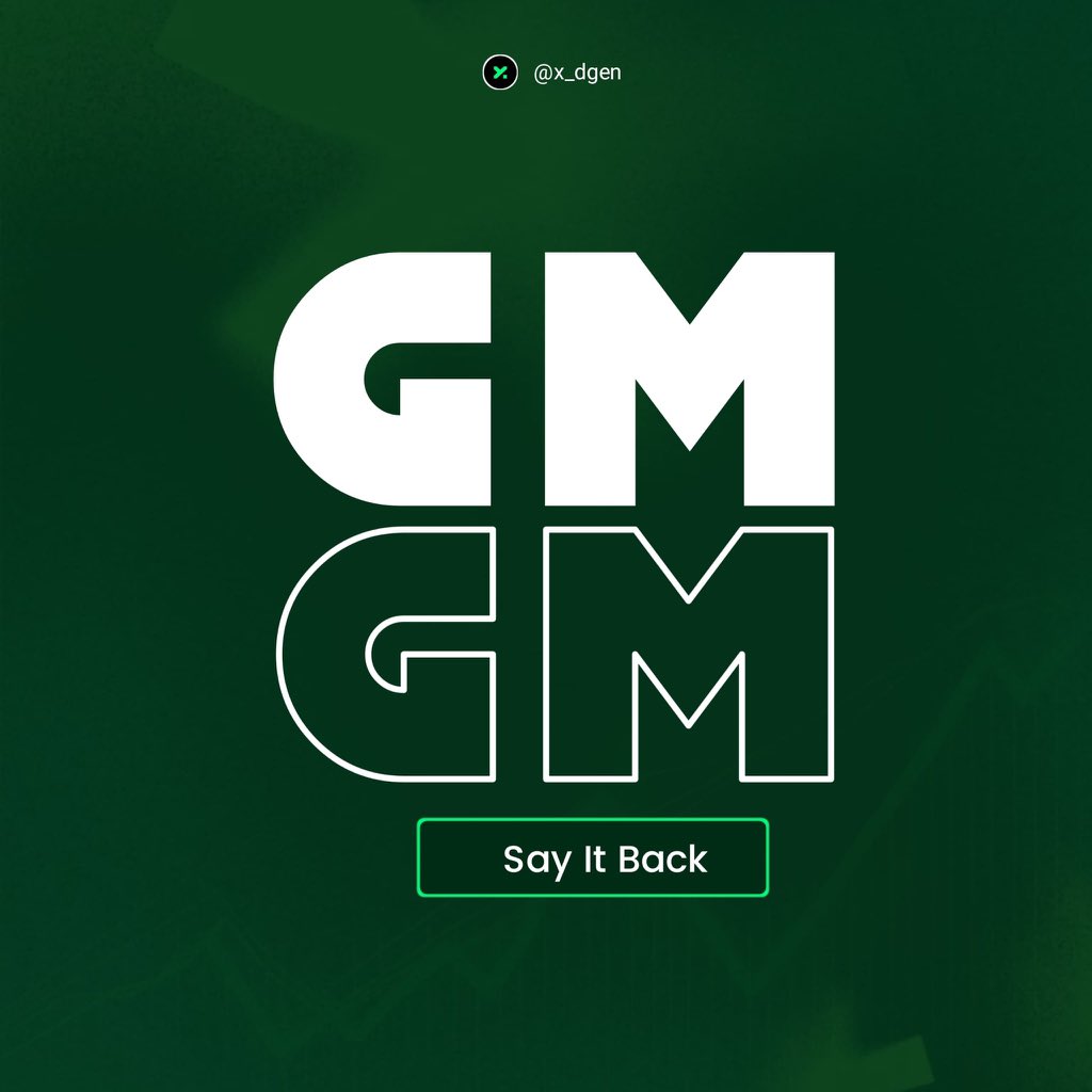 It’s a new week filled with new opportunities and an avenue to start afresh, re-strategise and make amends on all your grading mistakes and wrong moves

It’s another GM time guys 

Gm Gm to you all that believe

Say it back