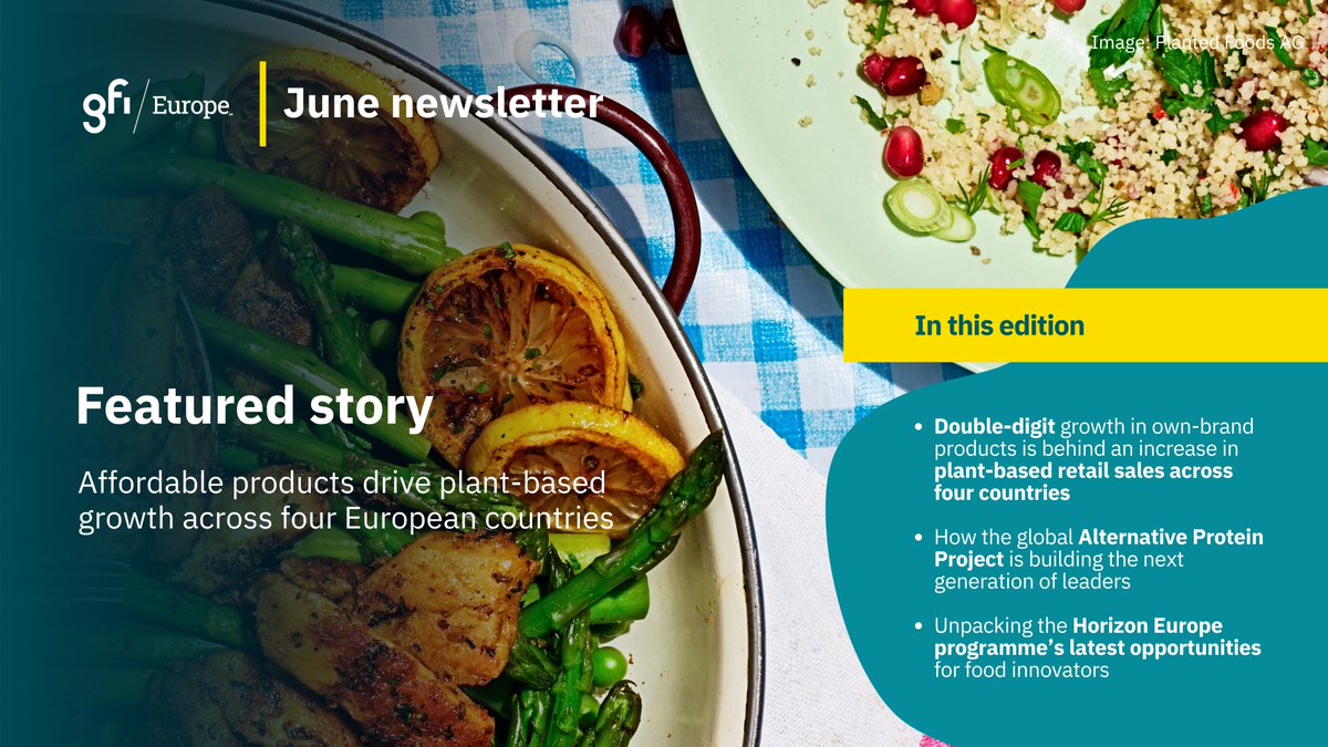 📰 Our June newsletter is out! 📰 Check out the latest alternative protein news across Europe in this month's edition of the GFI Europe newsletter, including key upcoming events, opportunities and resources.  
All this and more here 👇
linkedin.com/pulse/affordab…