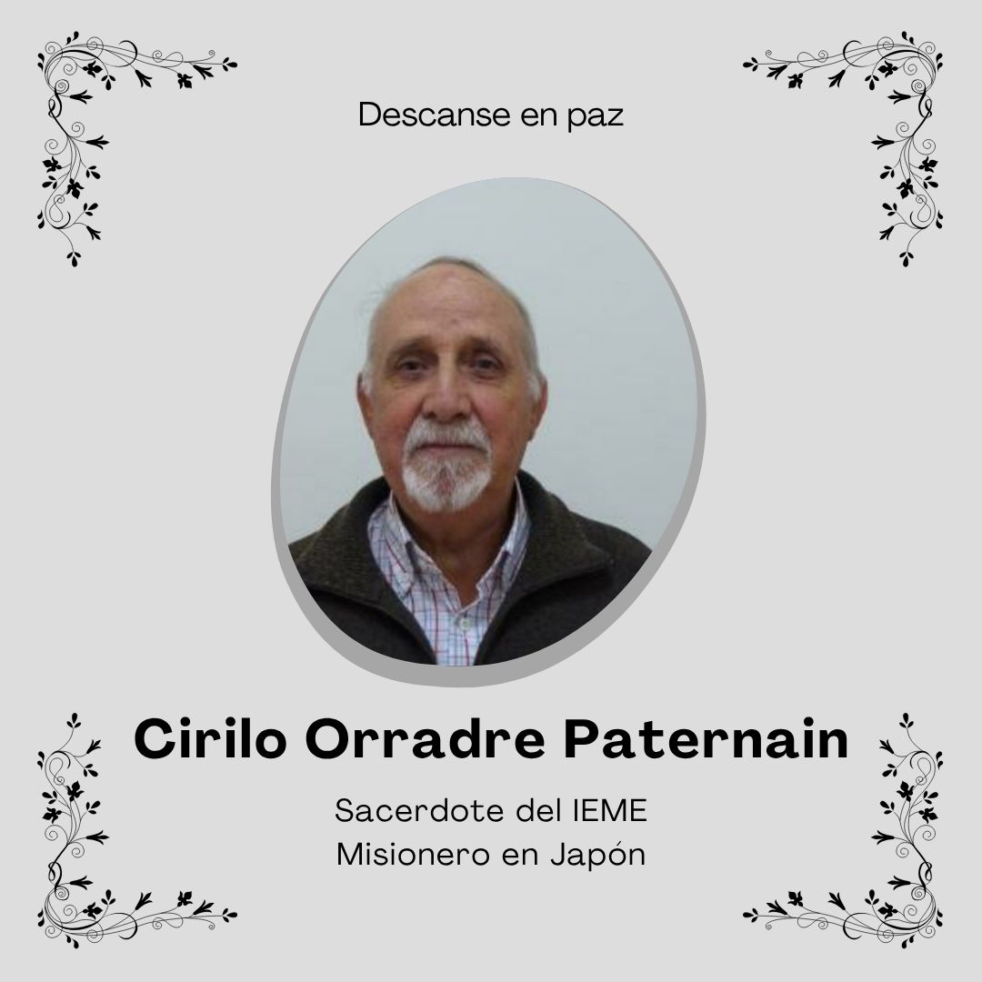 Este fin de semana fallecía Cirilo Orradre a los 88 años de edad. Fue sacerdote del #IEME , #misionero en Japón. El curso pasado compartió en la EFM su testimonio junto a los 𝑡𝑟𝑎𝑝𝑒𝑟𝑜𝑠 𝑑𝑒 𝐸𝑚𝑎𝑢́𝑠 en Japón. Gracias por tu entrega a los últimos, y por tu testimonio DEP