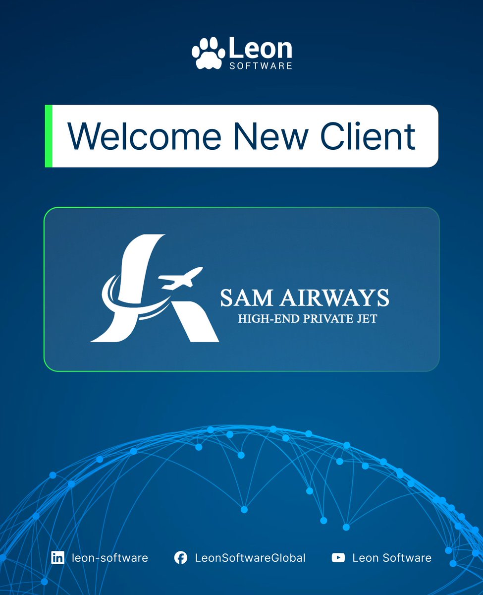 Shout out to the new member of Leon community🎉

🇸🇳We’re excited to welcome Sam Airways to the Leon community. By incorporating Leon Software into their daily operations, they aim to improve fleet efficiency and streamline crew management.

#SamAirways #LeonSoftware #BizAv