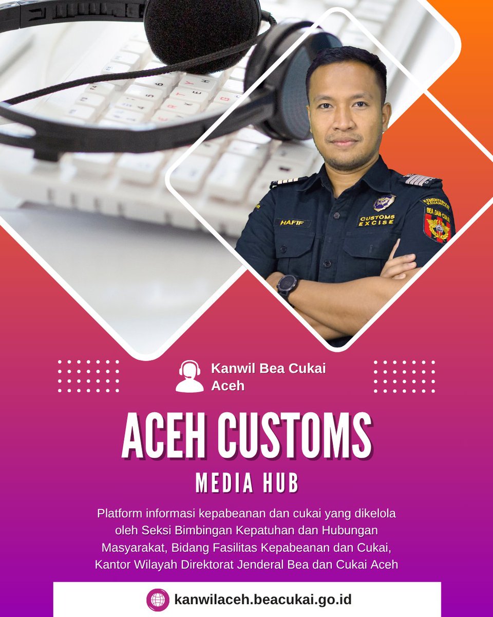 Follow me at whatsapp channel now, and get special news from Aceh Customs:
whatsapp.com/channel/0029Vb…

#Beacukai
#Customs 
#Aceh