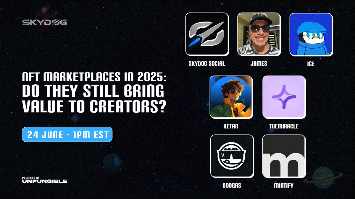 NFT marketplaces in 2025, do they still deliver value for creators?

Royalties slashed. Fees raced to zero.
What’s left for artists, founders, and builders?

We’re going live to break it down:
What’s working, what’s broken, and what comes next for NFT marketplaces.

🎤 Speakers: