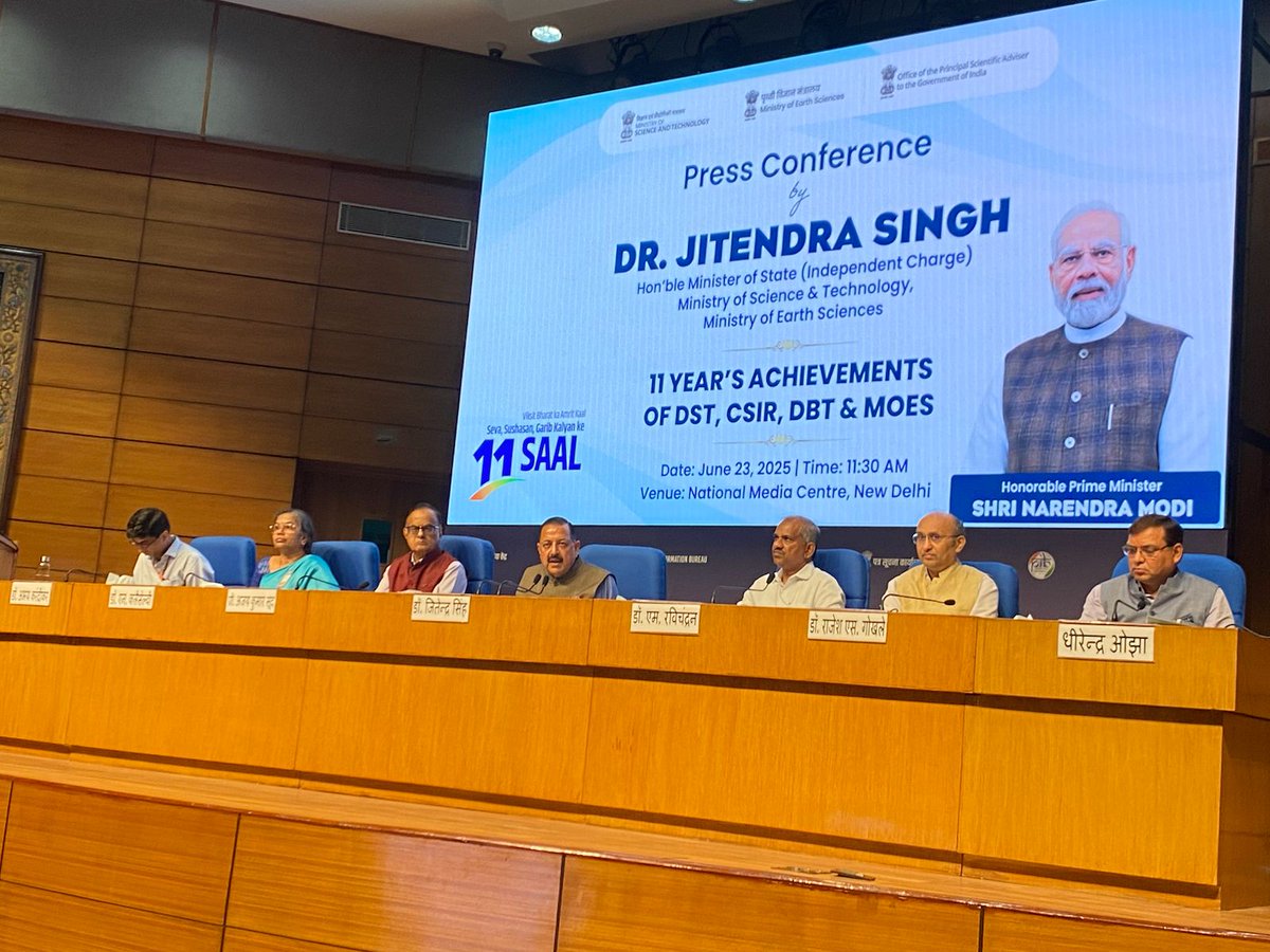 “With today’s #PressConference I am happy to say that #Science does find a place in the #media now. The last 11 years has turned #technology as the engine of India growth story, turned India into technology leader than the follower and came up with global best practices for