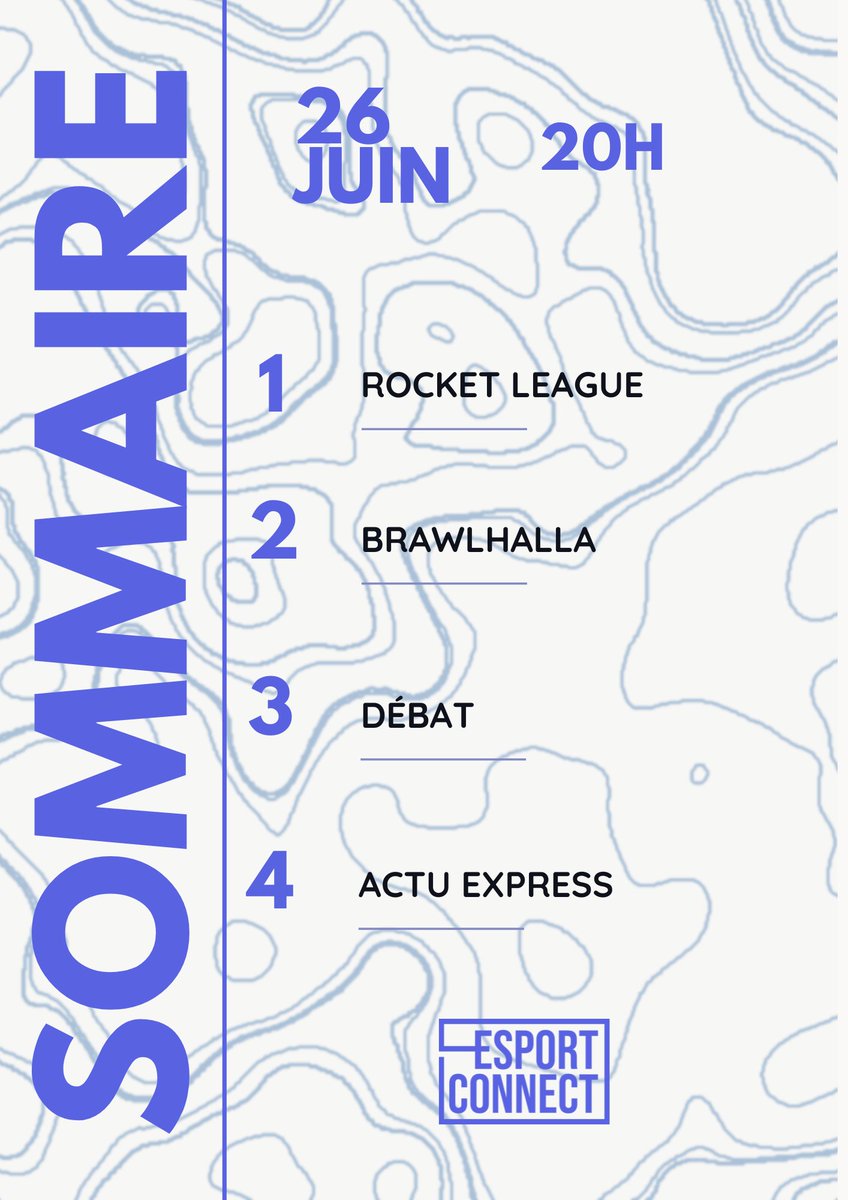 esport_connect's tweet photo. Voici le sommaire de notre live qui sera pour rappel le 26 juin à 20h
https://t.co/3pDRpAm7Oh
On vous attends nombreux !
#twitch #EConnect #animation https://t.co/WNiV1gU6qx