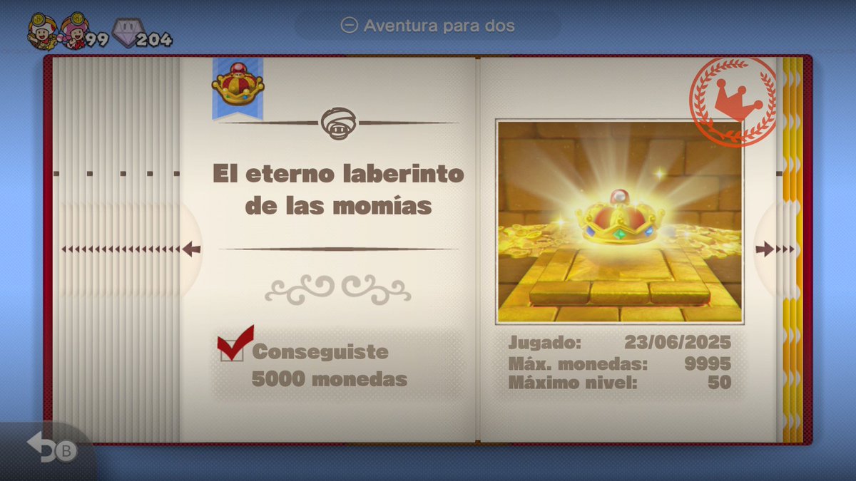 Coptos95's tweet image. A esto le llamo felicidad. Después de años tratando de pasarme este último nivel de #CaptainToadTreasureTracker por fin pude gracias a la #NintendoSwitch2 y su #ProController2