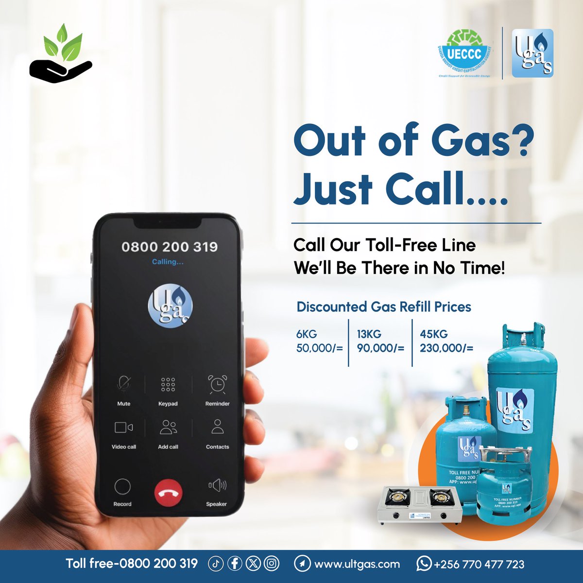 No more carrying cylinders. We bring the Gas to you at a free delivery cost #UCEL #ugas #safecooking #CleanEnergy