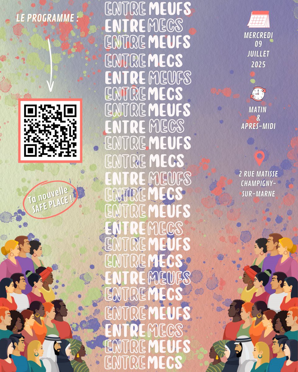 mlbdm94's tweet image. Atelier “Entre Meufs &amp;amp; Entre Mecs” – Le 9 juillet à Champigny !