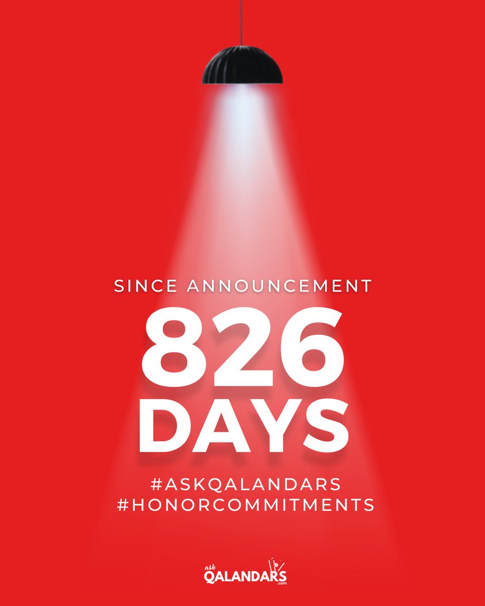 AskQalandars's tweet image. 826 days of watching, wondering. 

#LahoreQalnadars #AskQalandars #HonorCommitments #DilSeQalandar