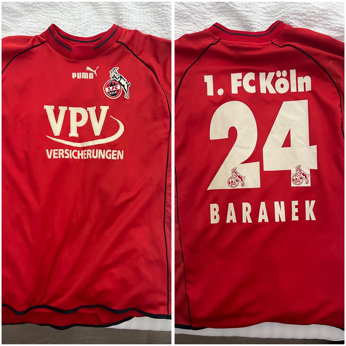 At Saturday we received an original jersey from czech footballer Jan Koller, which he swapped in a match with his czech teammate Miro Baranek, who played 2000-2002 for us 💪🏻❤️🐐

#effzeh <a href="/fckoeln_en/">1. FC Cologne</a>