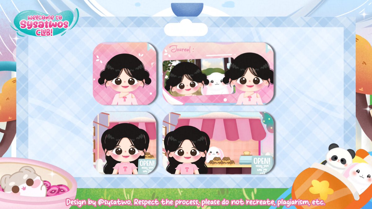 sysatwos's tweet image. 𝘺𝘰𝘶𝘳 𝘳𝘦𝘱𝘰𝘴𝘵 𝘸𝘰𝘶𝘭𝘥 𝘮𝘦𝘢𝘯 𝘵𝘩𝘦 𝘸𝘰𝘳𝘭𝘥 🥹🤍

hello~
aku ada 10 layout baru
buat yg pengen akunnya cantik, rapi, dan gemes bisa diorder sekarang juga nih!😼

𝘀𝗽𝗲𝗰𝗶𝗮𝗹 𝘁𝗼𝗱𝗮𝘆: 𝗳𝗿𝗲𝗲 𝗿𝗲𝗰𝗼𝗹𝗼𝗿 🎨 
open untuk by req dll juga yaa 🫶

#zonauang