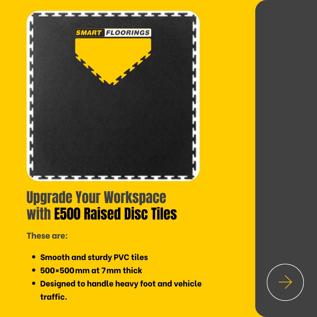 SmartFlooring__'s tweet photo. 💪🧠 E500 7mm Tiles: Strong, smart &amp; built to last! 🏗️🧩
Perfect for heavy-duty spaces with 👣 comfort &amp; 🛡️ safety.
👉 https://t.co/kolDiBTTqX 🌐
#IndustrialDesign #EcoFlooring #WorkplaceWellbeing #SmartFloorings #ESDFlooring #StaticControl #WorkplaceSafety #ElectronicsProtection https://t.co/SvuJyTvG5n
