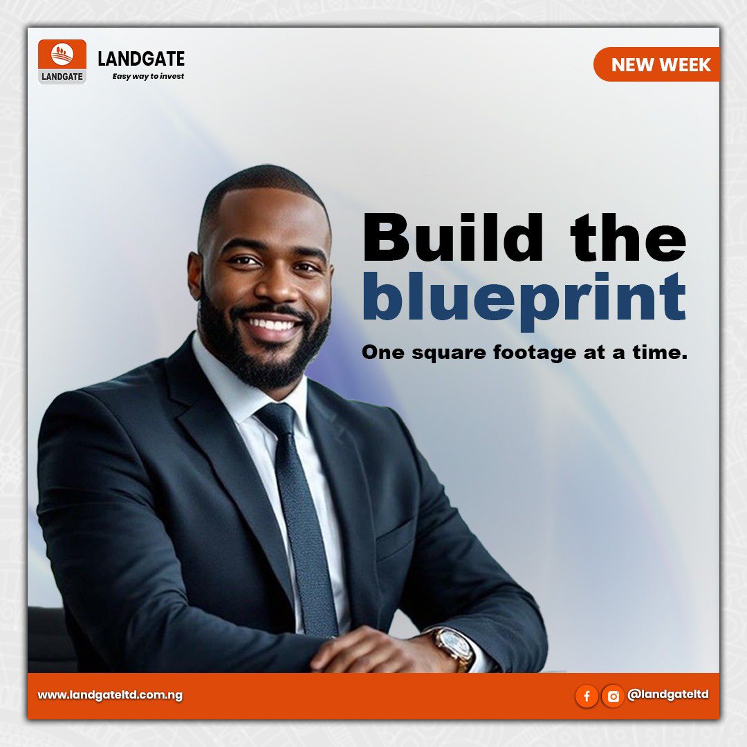 Landgateltd's tweet photo. Happy New Week! 🙌
Let’s build the blueprint — one square foot at a time — with purpose, patience, and precision.

🔹 Foundation: Lay it strong — values, goals, vision.
🔹 Framework: Structure your days with intention.
🔹 Materials: Use your skills, time, and mindset wisely. https://t.co/CdYabbQ7UR