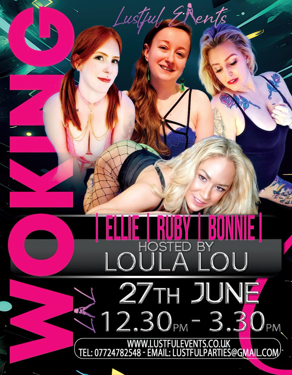 Lustful Ladies and Events (@ladies_lustful) on Twitter photo This week!!!!!
<a href="/EllieRed592603/">Ellie_RedandReady</a>
<a href="/ruby_lix/">Ruby Lix ๐</a>
<a href="/bonnie_blacked/">Bonnie Blacked</a>
<a href="/loulalouxxx/">loulalouxxx</a>
Woking, 12:30-3:30pm
Finish ya Friday with filth! This week!!!!!
<a href="/EllieRed592603/">Ellie_RedandReady</a>
<a href="/ruby_lix/">Ruby Lix ๐</a>
<a href="/bonnie_blacked/">Bonnie Blacked</a>
<a href="/loulalouxxx/">loulalouxxx</a>
Woking, 12:30-3:30pm
Finish ya Friday with filth!