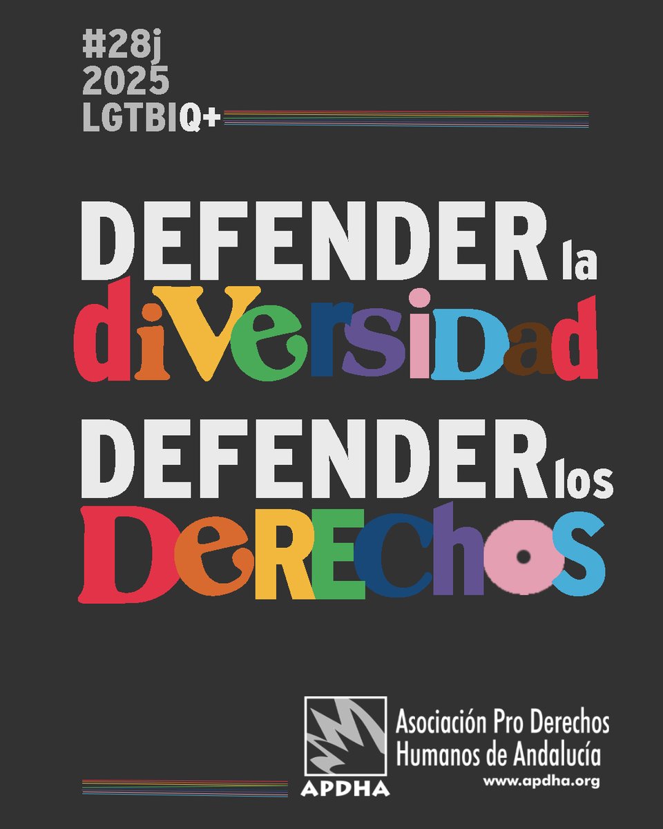 🏳️‍🌈🏳️‍⚧️ #28J. Defender la diversidad. Defender los derechos.

✊ Desde 1969 el 28J es una fecha clave para el Movimiento LGTBIQ+, en la que se reivindica el orgullo por ser. Un orgullo que defiende la diferencia, la divergencia.