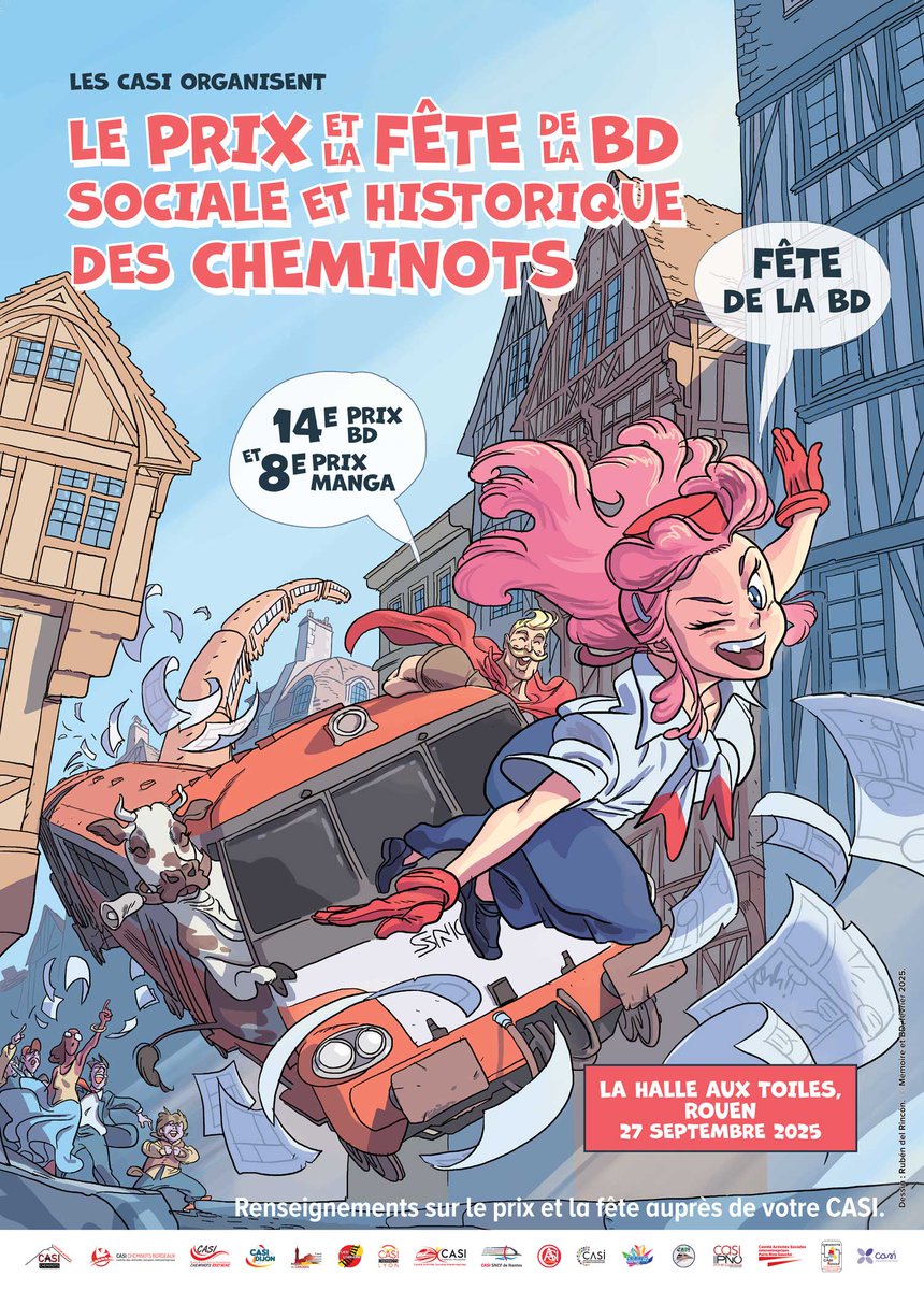 Le Prix de la BD Sociale et Historique 2025
Assistez à la Fête et à la remise de Prix de la BD le 27 septembre à la Halle aux Toiles, Rouen.
Les BD et Mangas en sélection sont à lire entre le 28 avril et le 31 août 2025.
Bulletin de vote : casi-cheminots-paca.org/.../05/bull-de…