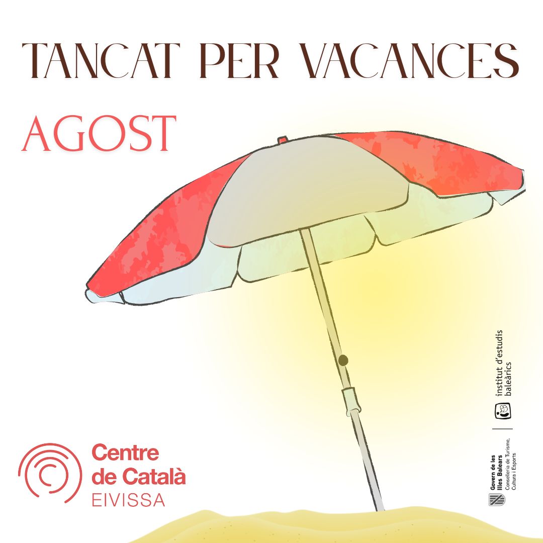 📆 Calendari de vacances de la Xarxa de Centres de Català! Lliscau a l'esquerra per veure quan tanquen els Centres de Català de Ciutadella i Eivissa.
☀️Bon estiu!
<a href="/IEBalearics/">Institut d'Estudis Baleàrics</a> <a href="/baulesdellengua/">Baules de Llengua</a>