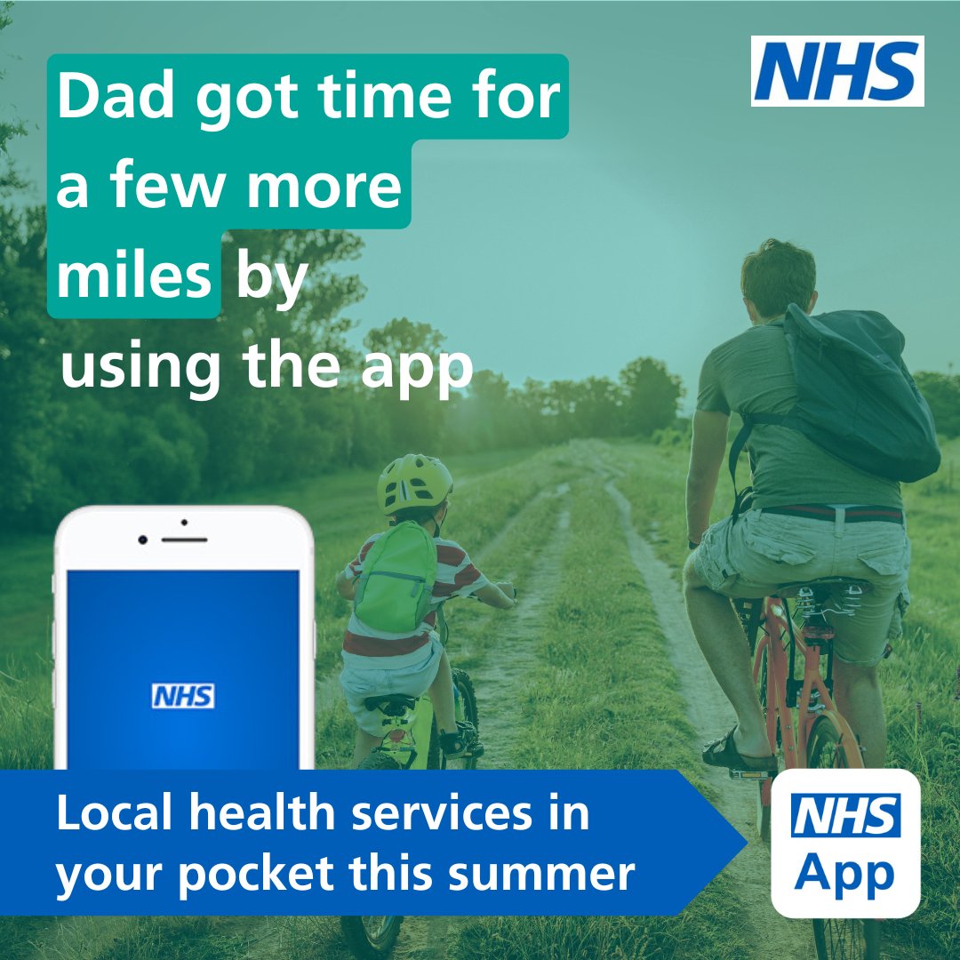 Make more time for making memories this summer. The NHS App gives you quick and convenient healthcare advice and access to local NHS services, wherever you are holidaying in the UK.

Search 'NHS App' to get it set up on your device. #MakeMoreTimeNHSapp