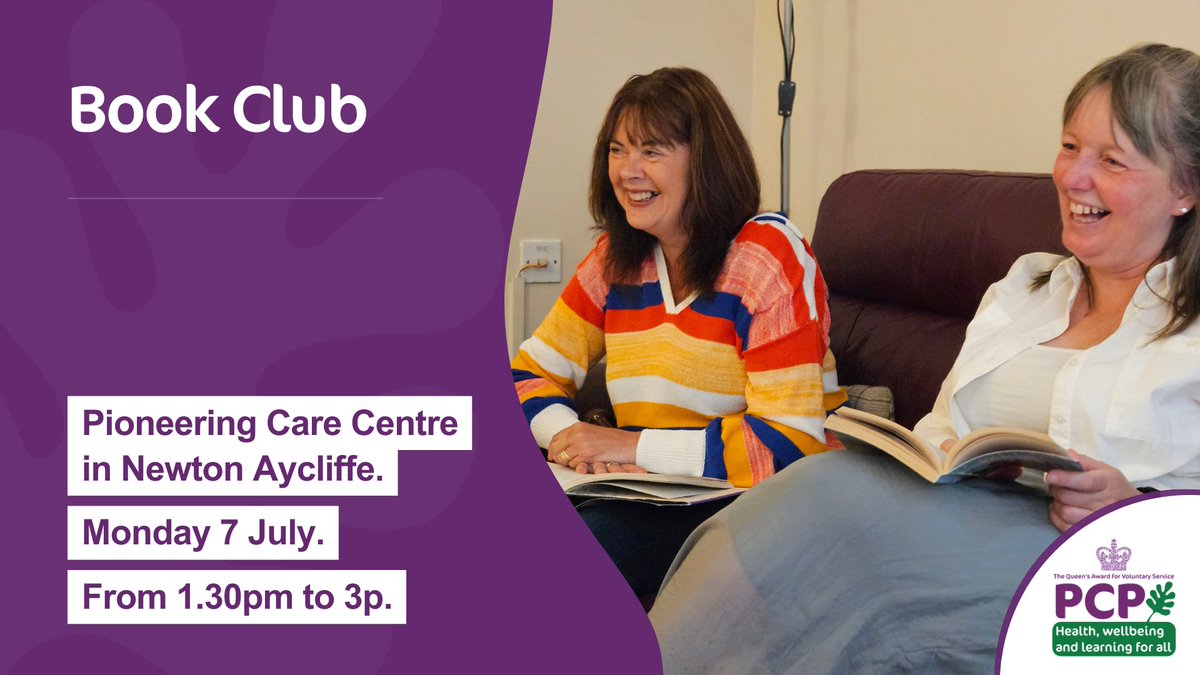 Do you love reading, or are you looking to get into it? 📖

The next instalment of our Book Club is Monday 7 July from 1.30pm to 3pm at the Pioneering Care Centre in Newton Aycliffe - it's free and no booking is required, just a passion for a good book.