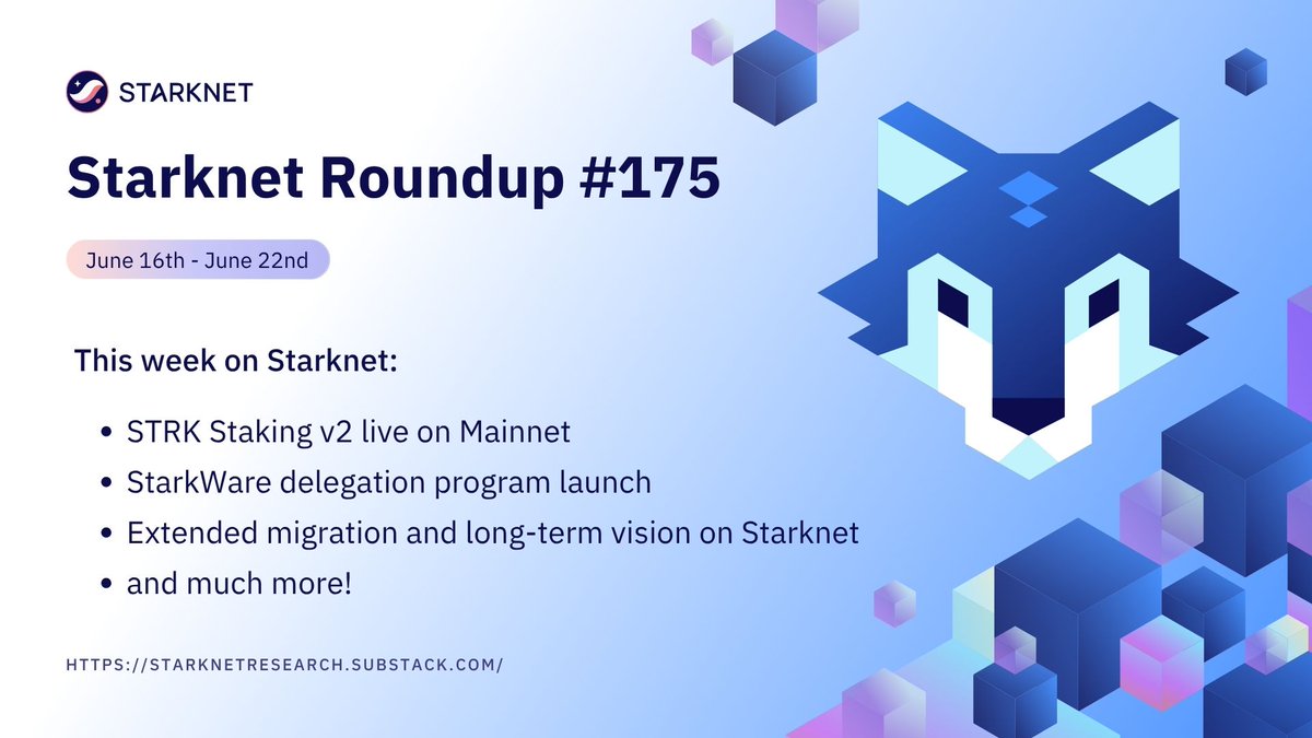1/ This week in the pack.  

From infra to apps, here is your Starknet weekly recap 🧵