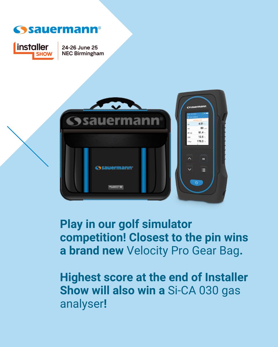 📆 Only one day to go until #InstallerSHOW2025!

We’re looking forward to seeing you tomorrow at Stand 5G36. Plus, take part in our golf simulator competition and win exciting prizes! 🏆

You still have time to register for your FREE ticket here: sauermann.biz/installer25