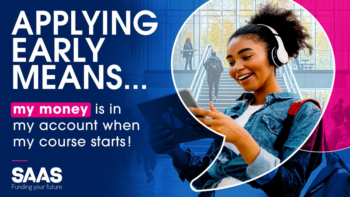 📢 Heads up, students!

Apply to SAAS before 30 June 2025 to make sure your funding is ready when your course starts 💸🎓

That means no delays with:
✅ Bursary
✅ Student Loan
✅ Tuition fees

Sort it now through your SAAS Account 👉 orlo.uk/96WVu