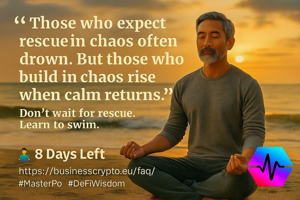 MasterPo2024's tweet photo. MasterPo says:
“Those who expect rescue in chaos often drown.
But those who build in chaos rise when calm returns.”

Don’t wait for rescue. Learn to swim.

🧘‍♂️ 8 Days Left
👉 https://t.co/diAzBNF5Yw
#MasterPo #DeFiWisdom #CryptoFreedom #RHecosystem https://t.co/BtaRx1UHXP