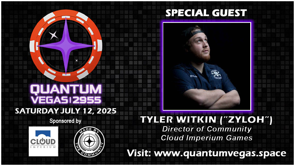 We're excited to have Tyler "Zyloh" Witkin, Director of Community for Cloud Imperium Games as a special guest at Quantum Vegas 2955! Visit quantumvegas.space for tickets and information! #StarCitizen #LasVegas #AREA15 cloudimperiumgames.com