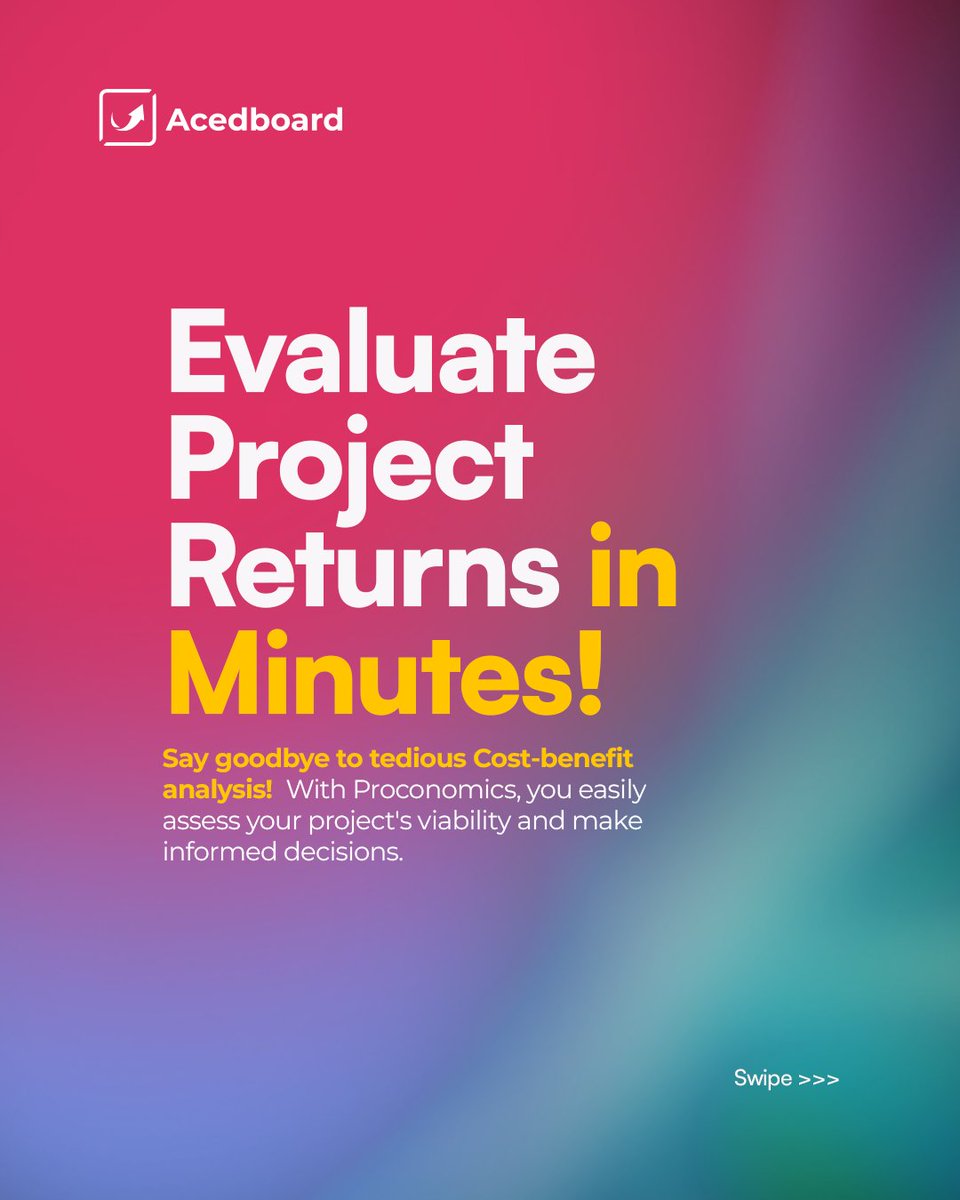acedboard's tweet photo. Evaluating project returns shouldn’t feel like a full-time job—or take forever to build your cost-benefit case.
With Proconomics, define, analyze &amp; adapt—all in one place.

💡 Smarter choices. Faster.
🔗 https://t.co/ubKzkbIExb

#ProjectPlanning #SmartDecisions #Proconomics https://t.co/M82imClV64