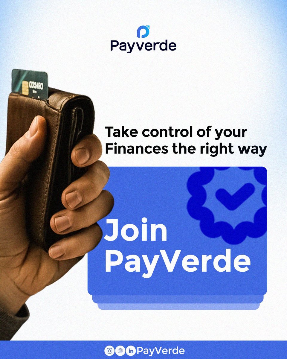 ThePayverde's tweet photo. No more guesswork, no more stress, just smart saving, easy payments, and full visibility over your money.
Ready to own your financial journey? Link in Bio 📤
#PayVerde #FastPayments #FintechNigeria #SmartPayments https://t.co/5YE19QID9t