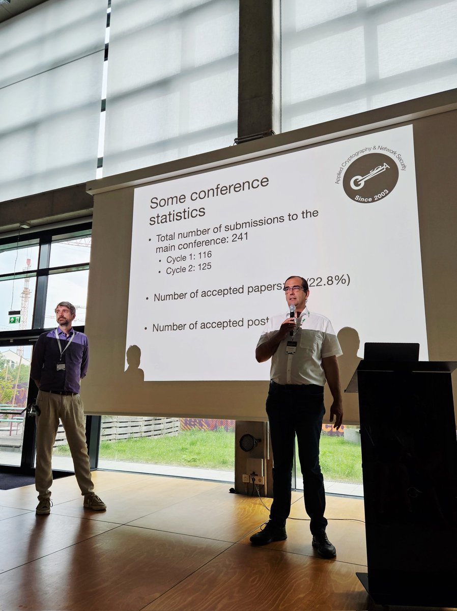 ACNS 2025 started at Munich Urban Colab, and attracted about 230 participants. 
Three volumes of the main conference proceedings are available at link.springer.com/conference/acns