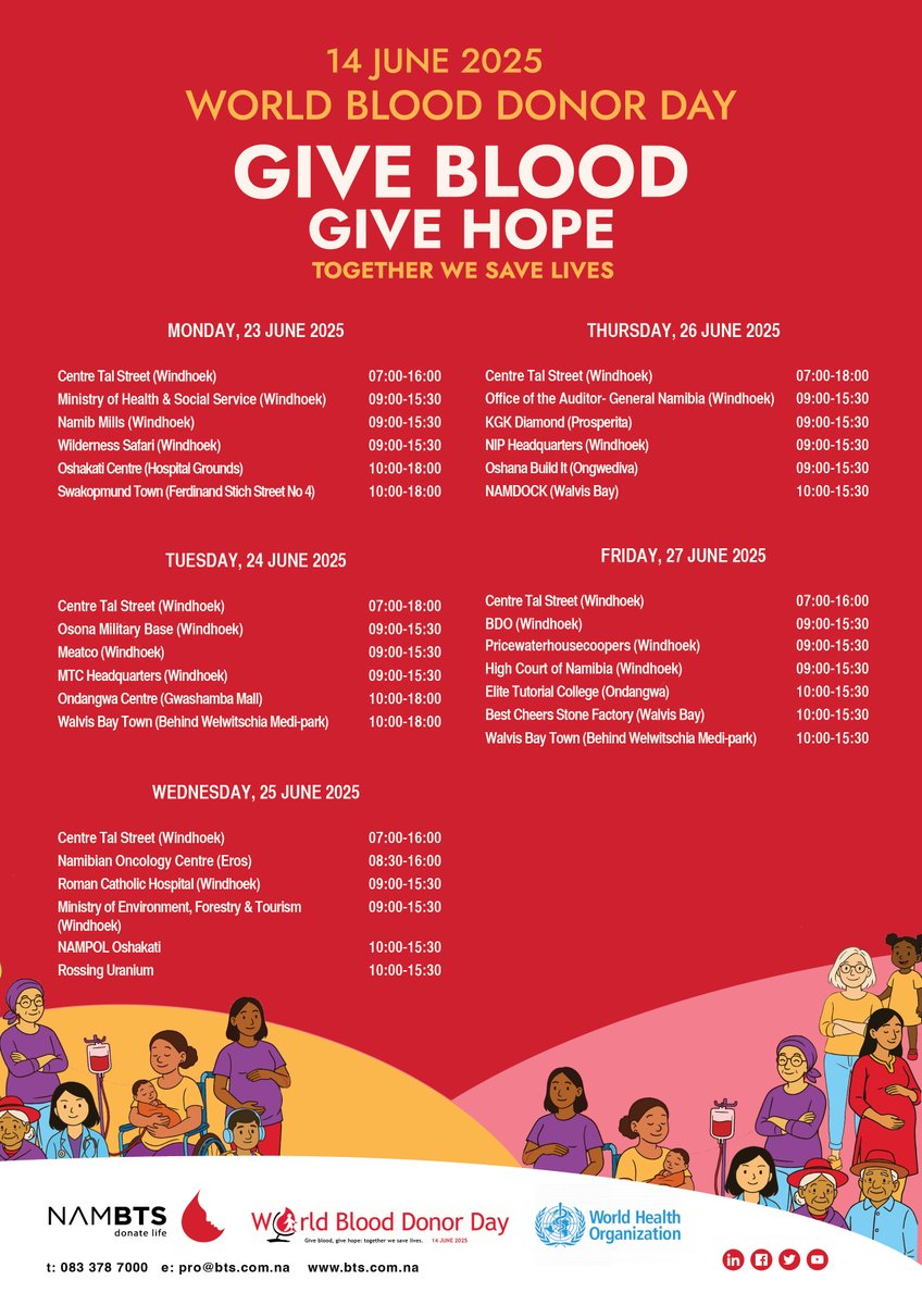 Giving doesn't get much better than this. Give blood, give hope. 

Your weekly Schedule. 

#DonateBloodSaveLives #givebloodgivehope