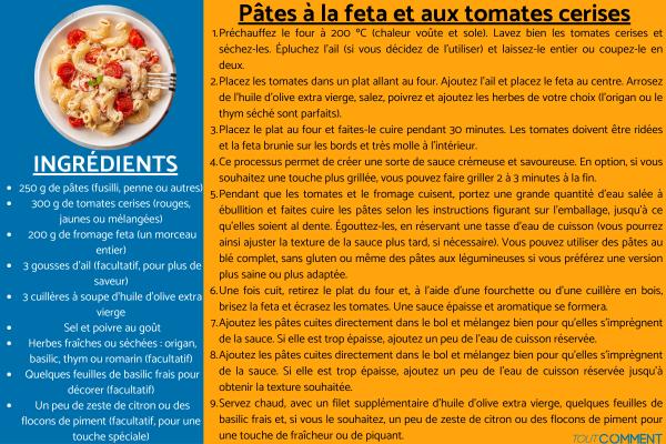toutComment's tweet image. Pâtes à la feta et aux tomates cerises cuisine.toutcomment.com/recette/pates-… #cuisine