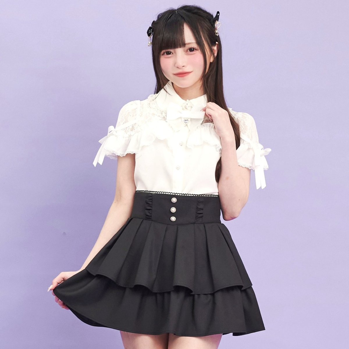 楽天市場】サイドレースアッププリーツスカート2/8 12:00 販売