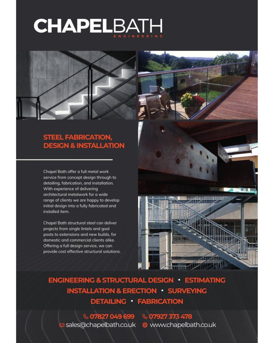 PlanningHBook's tweet photo. ⭐️ Recommended Supplier: ChapelBath Engineering ⭐️

 Whether you're a domestic or commercial client, they offer tailored solutions for architectural and structural steelwork, including goal posts, lintels, extensions, and new builds.

📞 07827 049 699 / 07927 373 478 https://t.co/iPlRcczjE3