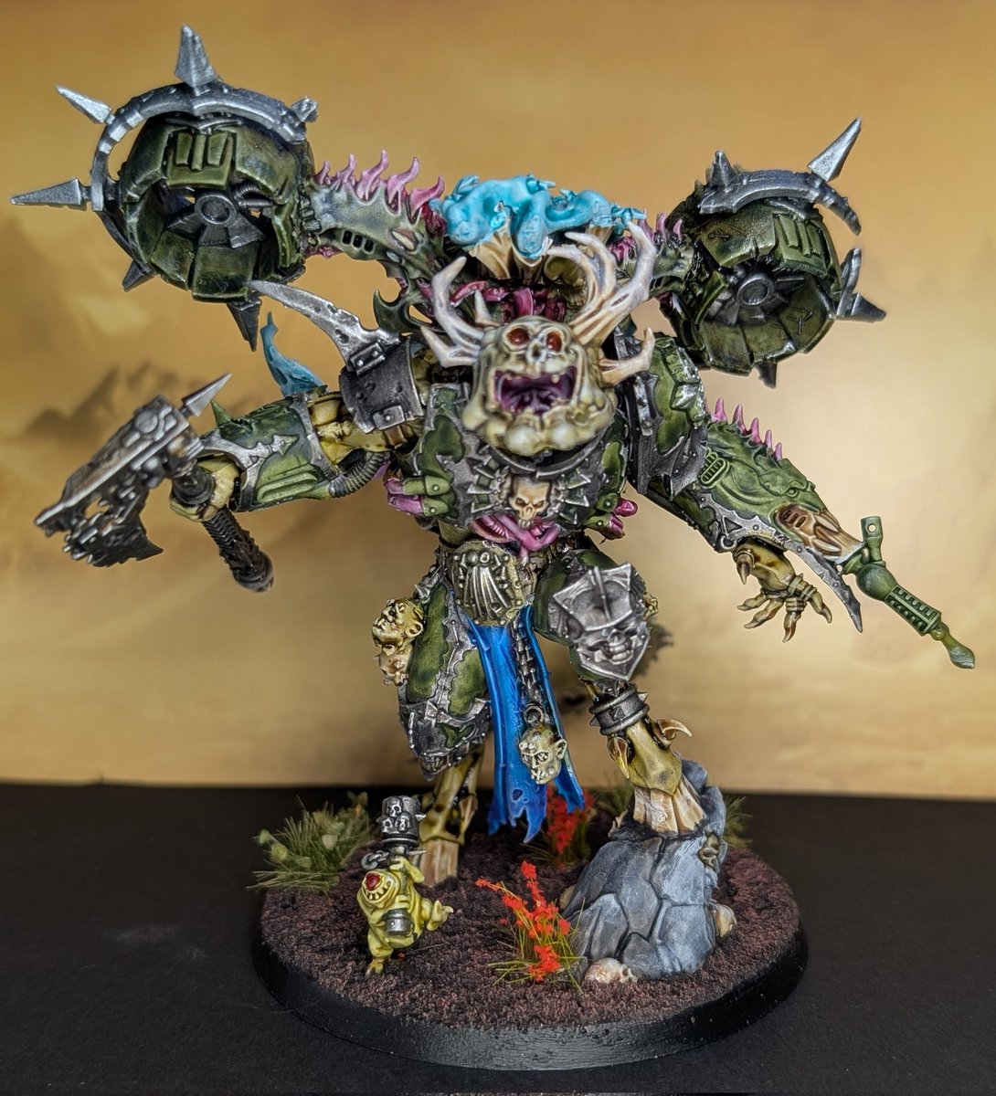 sablednah's tweet photo. Finished painting my Nurgle Daemon Prince kit bash. https://t.co/Fg5gChtXvK