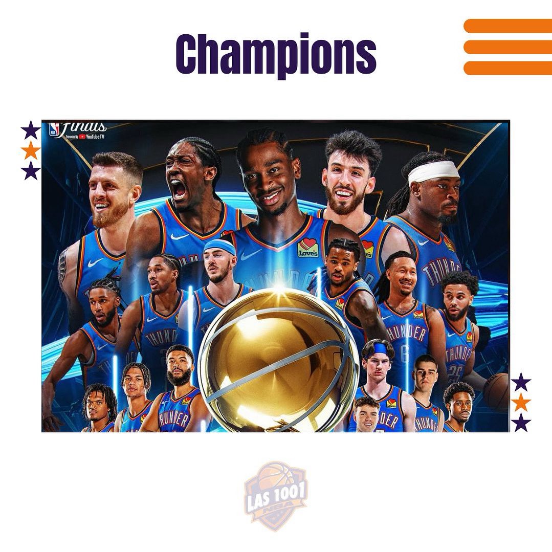 OnlyNBA_pod's tweet photo. 🏆 ¡OKC THUNDER CAMPEONES DE LA NBA! ⚡🔥
De la reconstrucción al reinado.

La locura es total: se ha visto a @AlberTottiD corriendo desnudo por Canarias gritando “¡THUNDER UP!” 🏃‍♂️🌴🤣

#OKCChampions #ThunderUp #NBAFinals #ShaiTime #OklahomaCityThunder #NBA2025 #AlbertottidLoDijo https://t.co/L8YsvHSUVe