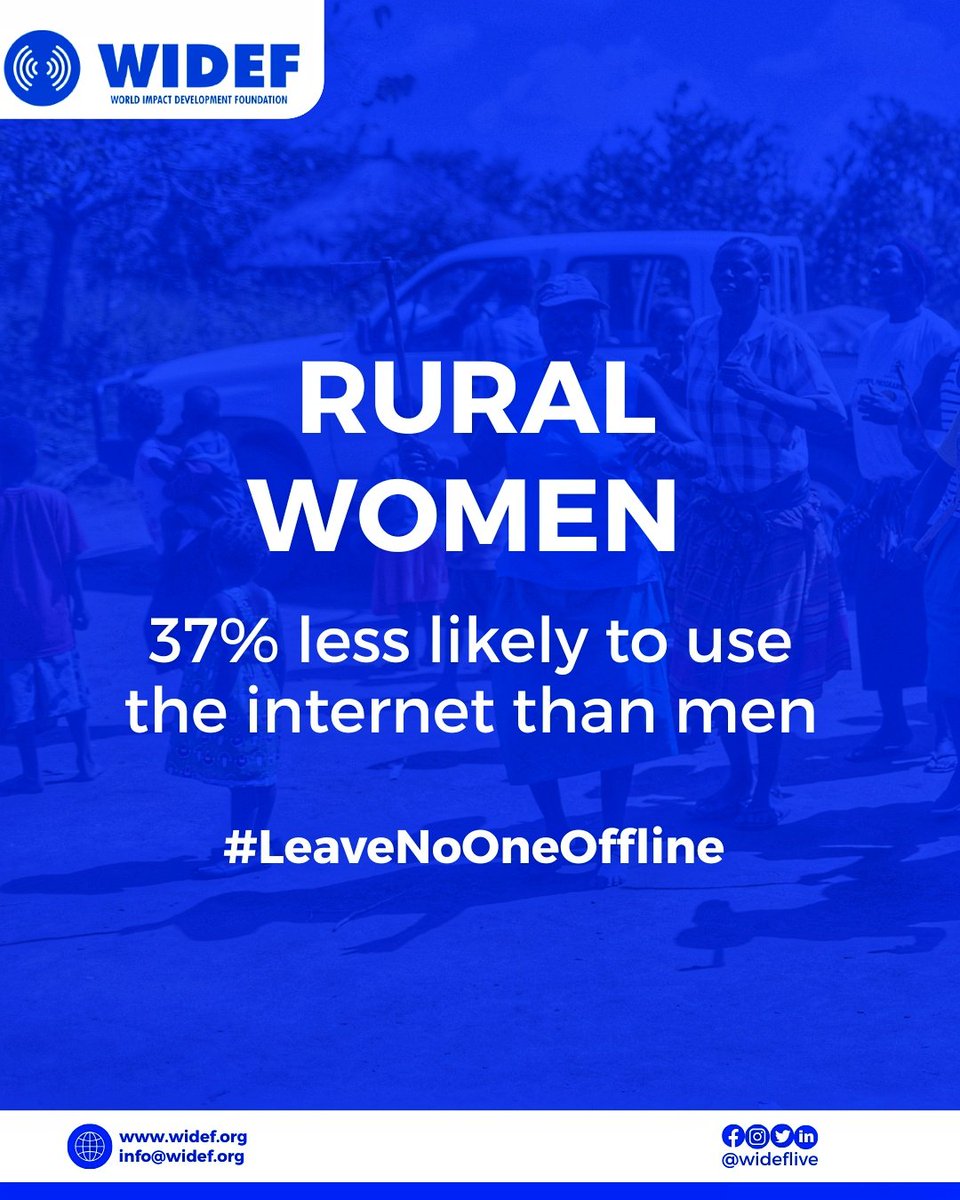 wideflive's tweet photo. Rural women are 37% less likely to use the internet than men.
That’s a huge digital divide we can’t ignore.
Access to the internet should never depend on your gender or location.
Let's break the barriers.
#LeaveNoOneOffline #GenderEqualityOnline
#DigitalRights
#WIDEF https://t.co/AFGmYsETPN