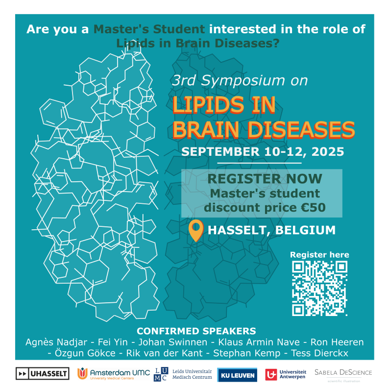 LipidsInBrain's tweet photo. Are you a Master’s Student with an interest in how lipids impact brain diseases? Enjoy of our special student discount! Whether you’ve just finished your first year or are ready to present your thesis results as a poster—this event is for you! Register now https://t.co/OcFfFXQ8bg https://t.co/44K1ZSRhml