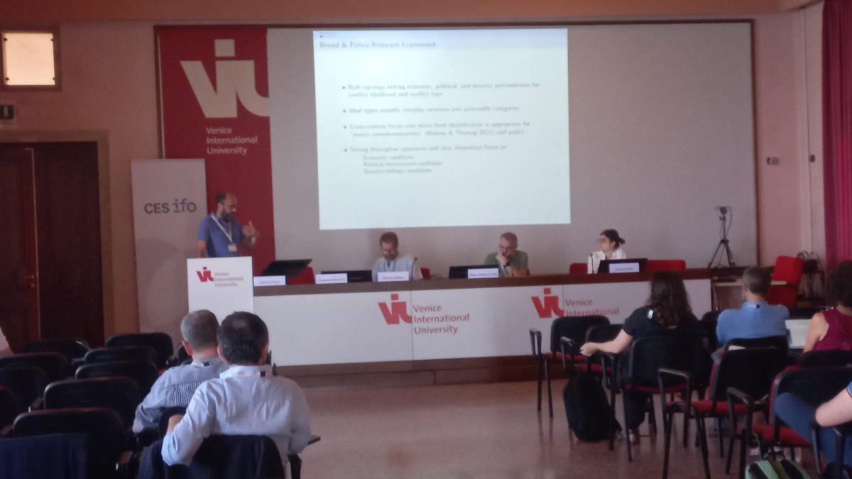 CEPR (@cepr_org) on Twitter photo <a href="/ifo_Institut/">ifo Institut</a> <a href="/dominic_rohner/">Dominic Rohner</a> <a href="/heclausanne/">HEC Lausanne</a> <a href="/unil/">UniversitΓ© de Lausanne</a> <a href="/olivervdeynde/">olivervandeneynde</a> <a href="/PSEinfo/">Paris School of Economics</a> <a href="/FuestClemens/">Clemens Fuest</a> <a href="/ifo_Institut/">ifo Institut</a> welcomes participants to a two-day panel exploring how economic tools can reduce conflict and foster stability
Session 1: 'Variants of Violence' by <a href="/dominic_rohner/">Dominic Rohner</a>, <a href="/olivervdeynde/">olivervandeneynde</a> & Verhille
Discussed by <a href="/TNannicini/">Tommaso Nannicini</a> <a href="/EUI_EU/">European University Institute</a> <a href="/ifo_Institut/">ifo Institut</a> <a href="/dominic_rohner/">Dominic Rohner</a> <a href="/heclausanne/">HEC Lausanne</a> <a href="/unil/">UniversitΓ© de Lausanne</a> <a href="/olivervdeynde/">olivervandeneynde</a> <a href="/PSEinfo/">Paris School of Economics</a> <a href="/FuestClemens/">Clemens Fuest</a> <a href="/ifo_Institut/">ifo Institut</a> welcomes participants to a two-day panel exploring how economic tools can reduce conflict and foster stability
Session 1: 'Variants of Violence' by <a href="/dominic_rohner/">Dominic Rohner</a>, <a href="/olivervdeynde/">olivervandeneynde</a> & Verhille
Discussed by <a href="/TNannicini/">Tommaso Nannicini</a> <a href="/EUI_EU/">European University Institute</a>