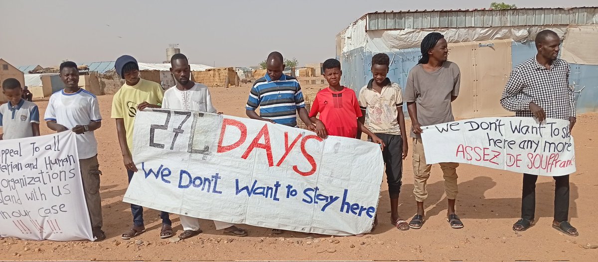AhmedMoursal's tweet photo. Today we have reached 274 days of daily peaceful protest in the Agadez Humanitarian Center in Niger in front of the @UNHCRNiger office demanding a better life, but we have been ignored so far We appeal to all international and humanitarian organizations to help us please help us https://t.co/1BJEJL8dCg
