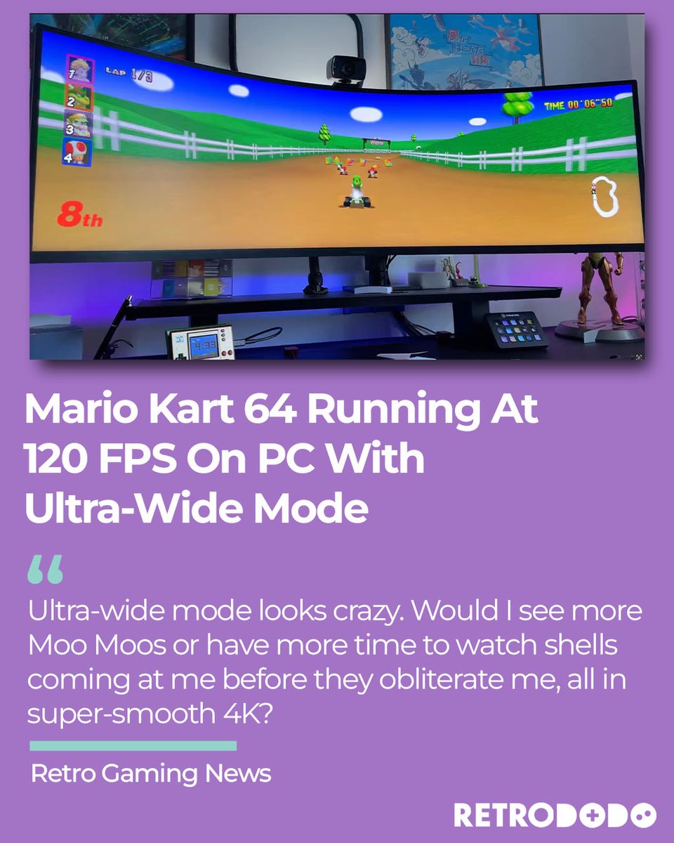 retro_dodo's tweet image. The latest classic to get the N64Recomp treatment 👇

#mariokart64 #n64