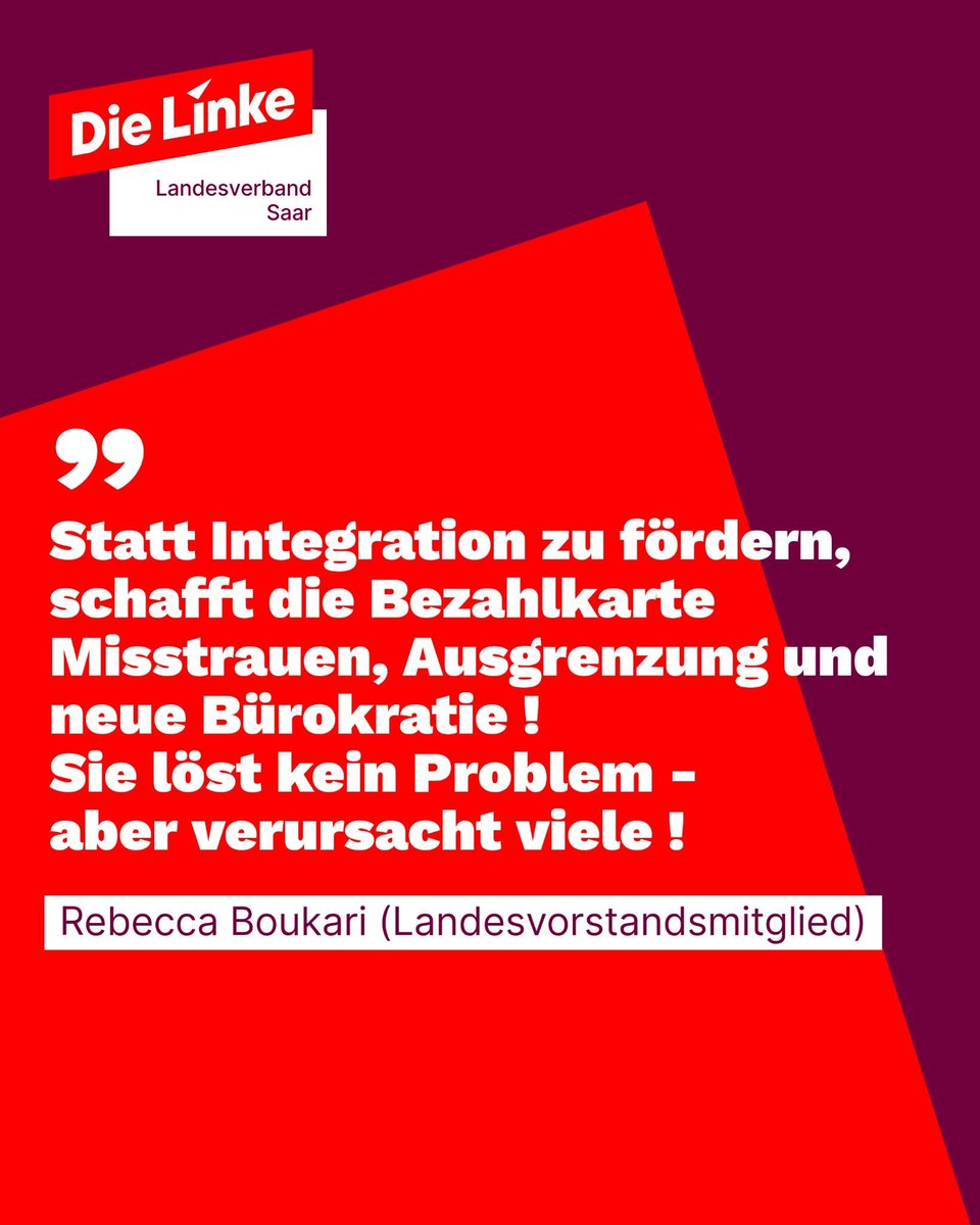 DIELINKESaar's tweet photo. 💳 Bezahlkarte im Saarland? Stoppen, bevor sie sich ausbreitet!  https://t.co/6p6luaOqYJ  #BezahlkarteStoppen #DieLinkeSaar #SolidaritätStattMisstrauen https://t.co/tKg1pK591k
