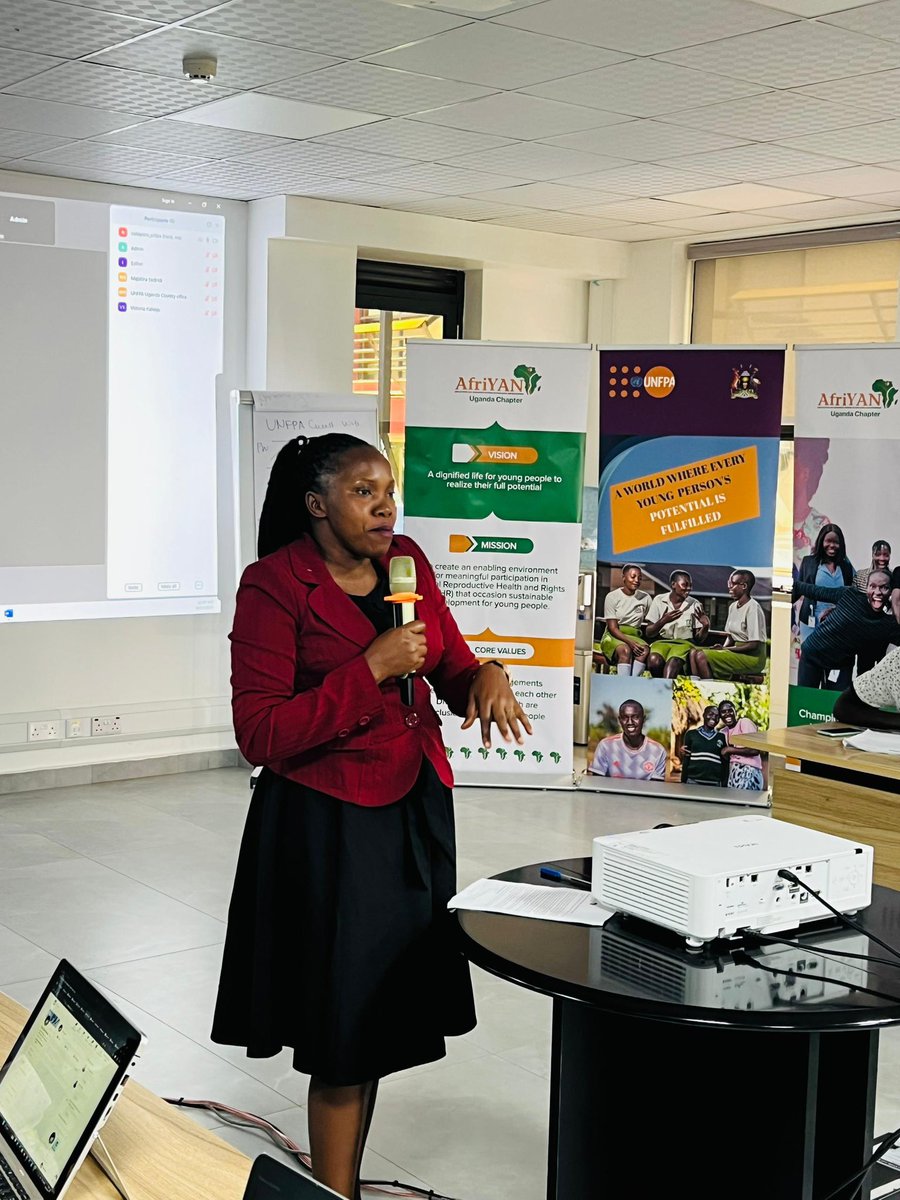 afriyan_uganda's tweet photo. 🎙️ “Your voices matter and your contributions will make a difference.” 

~@joycenakato256, Team Leader @uyahf1 🇺🇬 

As we kick off the #AfriYANUg Strategic Dialogue at @UNFPAUganda offices, we’re charting a bold advocacy path by youth, for youth! https://t.co/aSYEqwIEV6