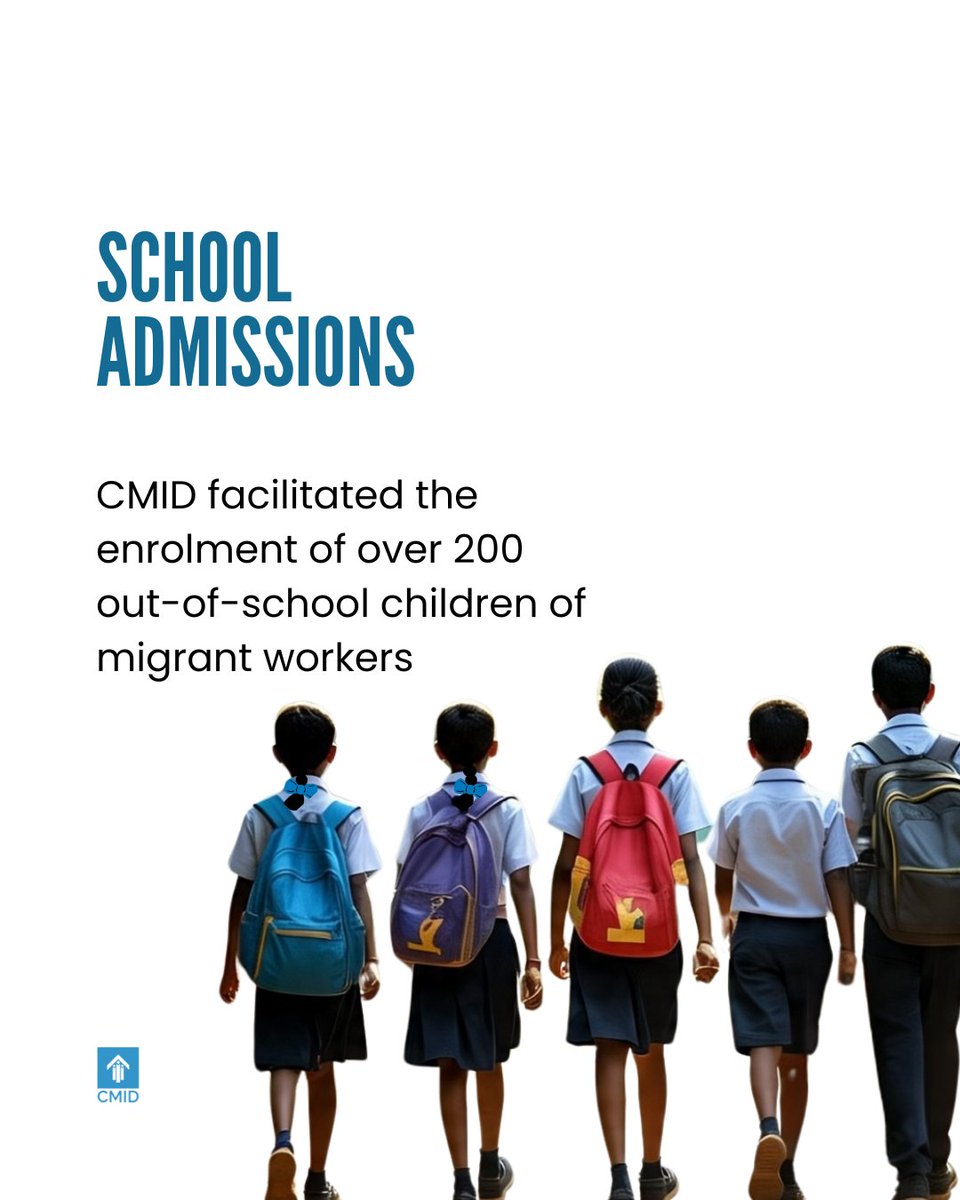 As a new academic year commenced in Kerala in June 2025, CMID facilitated the enrolment of over 200 out-of-school children of migrant workers in nearby schools. We look forward to ensuring that these children are retained and more children are enrolled. 

#education #CMID