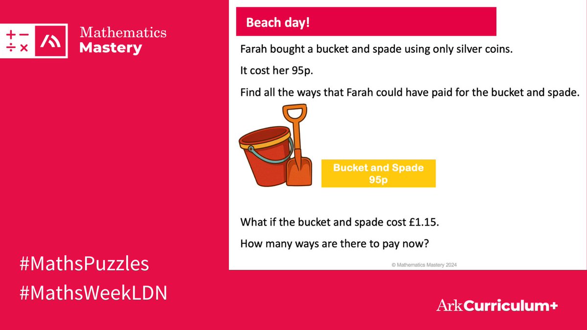 MathsMastery's tweet image. It’s #MathsWeekLDN, so what better time to explore the puzzles and engaging activities included in our mastery curriculum?

We&apos;ve even chosen puzzles to match the warm weather.🍦🏖️

Not a partner school? Discover the programme: ow.ly/LPei50WcXPg

#mathsmastery